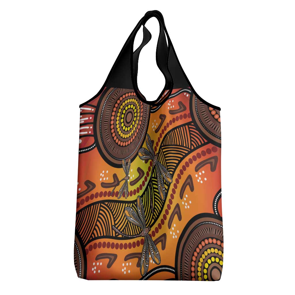 Australian Dragonfly Indigenous Art Grocery Bag
