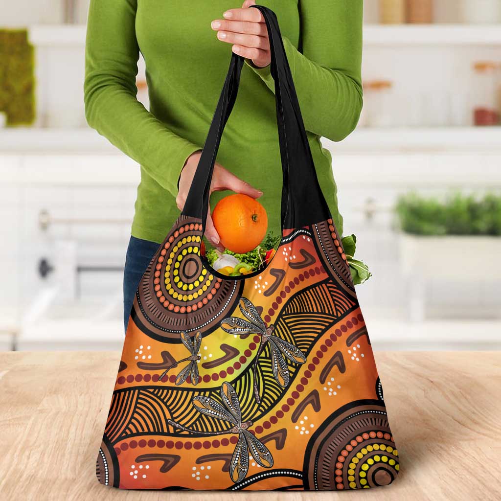 Australian Dragonfly Indigenous Art Grocery Bag