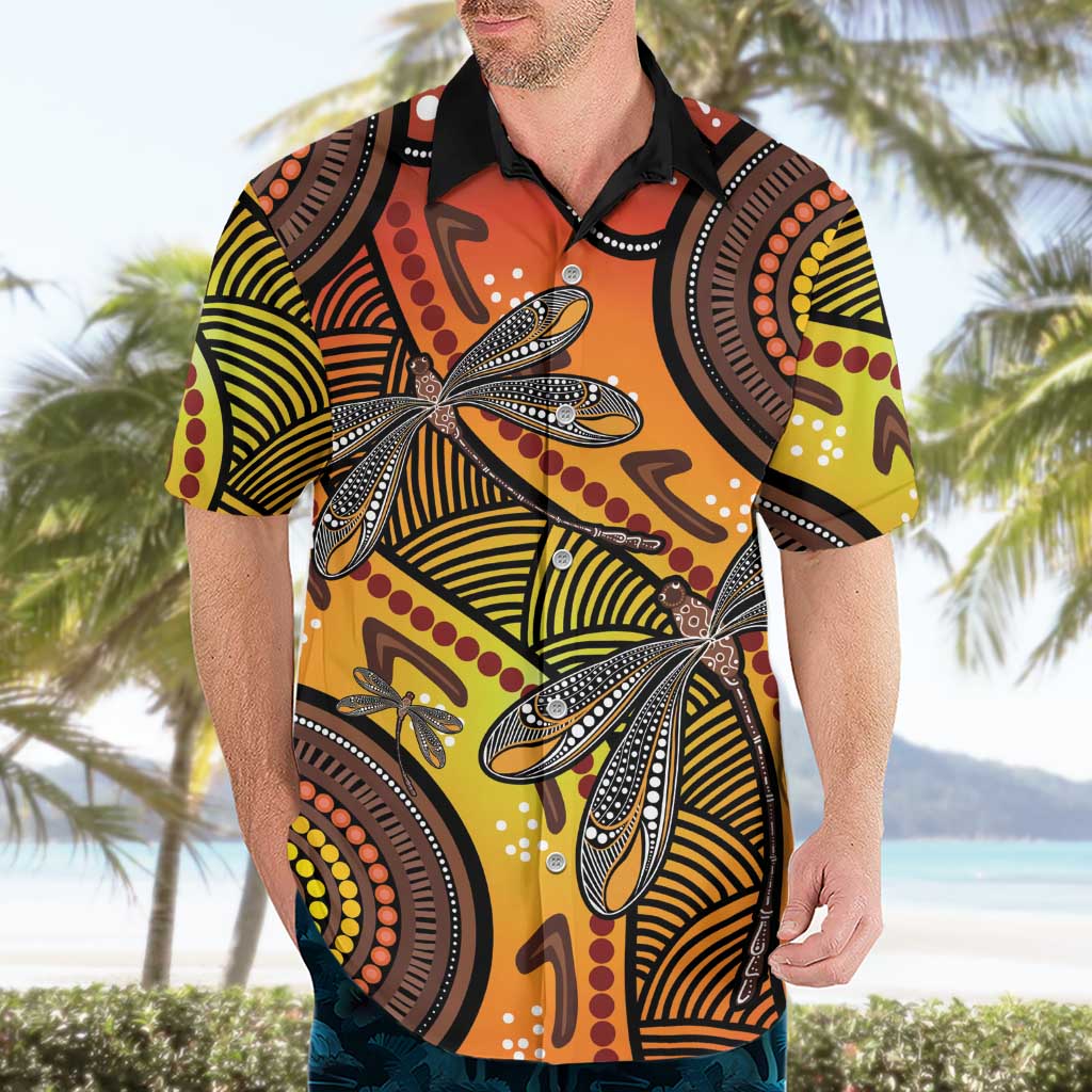 Australian Dragonfly Indigenous Art Hawaiian Shirt