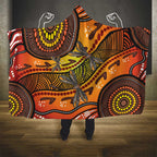 Australian Dragonfly Indigenous Art Hooded Blanket