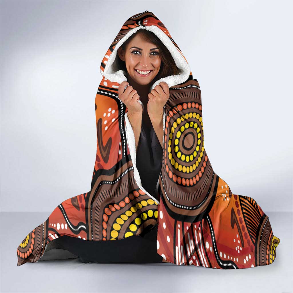 Australian Dragonfly Indigenous Art Hooded Blanket