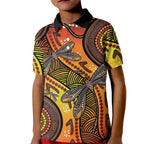 Australian Dragonfly Indigenous Art Kid Polo Shirt