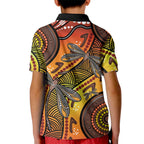 Australian Dragonfly Indigenous Art Kid Polo Shirt