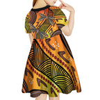Australian Dragonfly Indigenous Art Kid Short Sleeve Dress