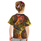 Australian Dragonfly Indigenous Art Kid T Shirt
