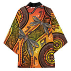 Australian Dragonfly Indigenous Art Kimono
