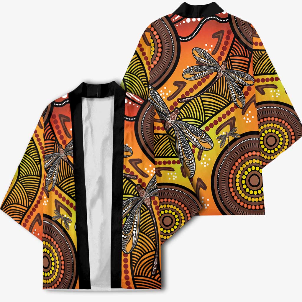 Australian Dragonfly Indigenous Art Kimono