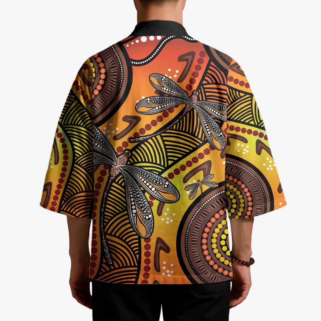 Australian Dragonfly Indigenous Art Kimono
