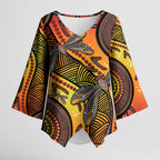 Australian Dragonfly Indigenous Art Kimono Sleeve Blouse