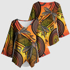 Australian Dragonfly Indigenous Art Kimono Sleeve Blouse