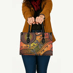 Australian Dragonfly Indigenous Art Leather Bag
