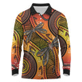 Australian Dragonfly Indigenous Art Long Sleeve Polo Shirt