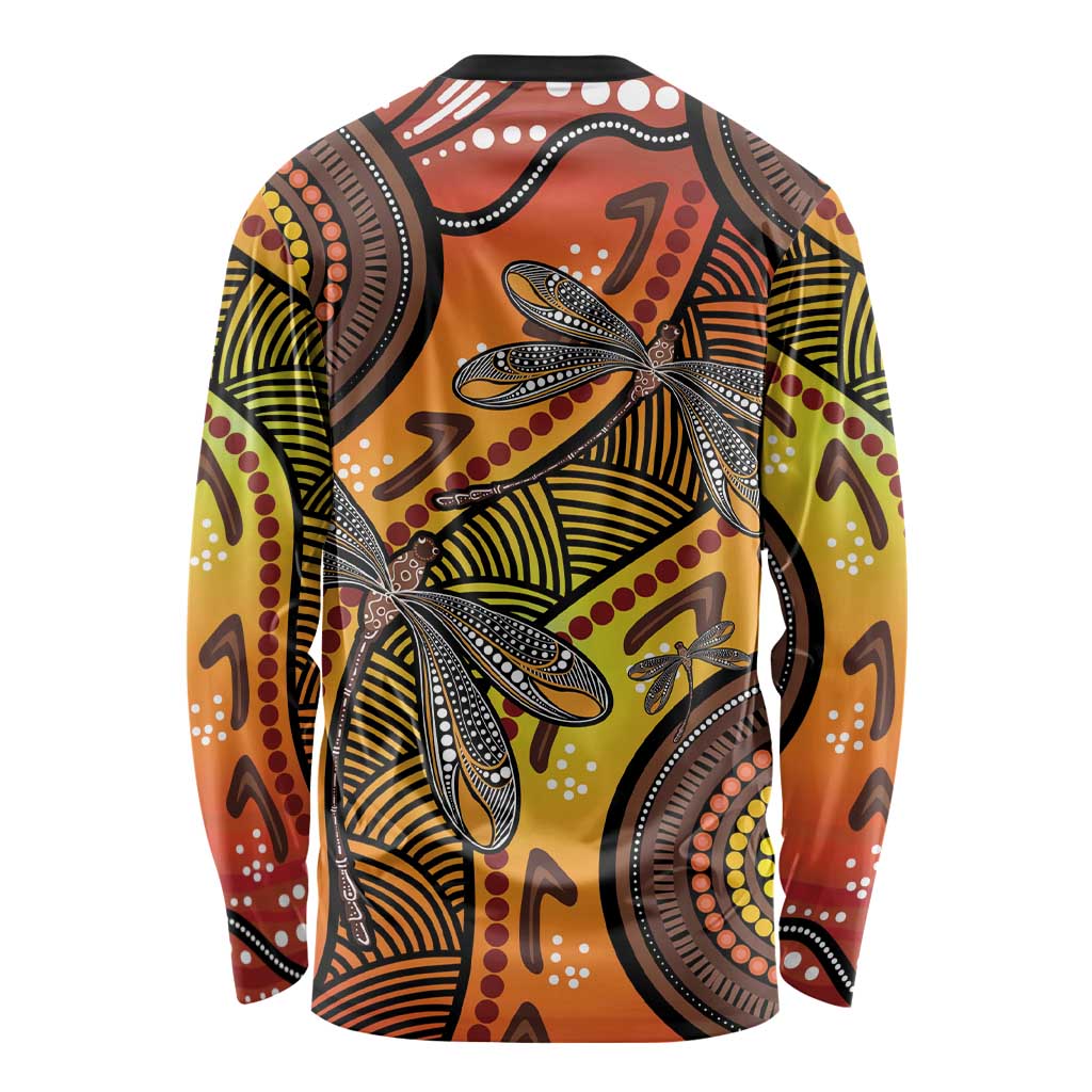Australian Dragonfly Indigenous Art Long Sleeve Shirt