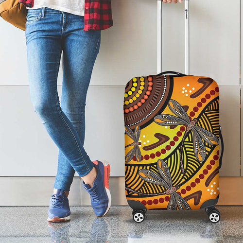 Australian Dragonfly Indigenous Art Luggage Cover