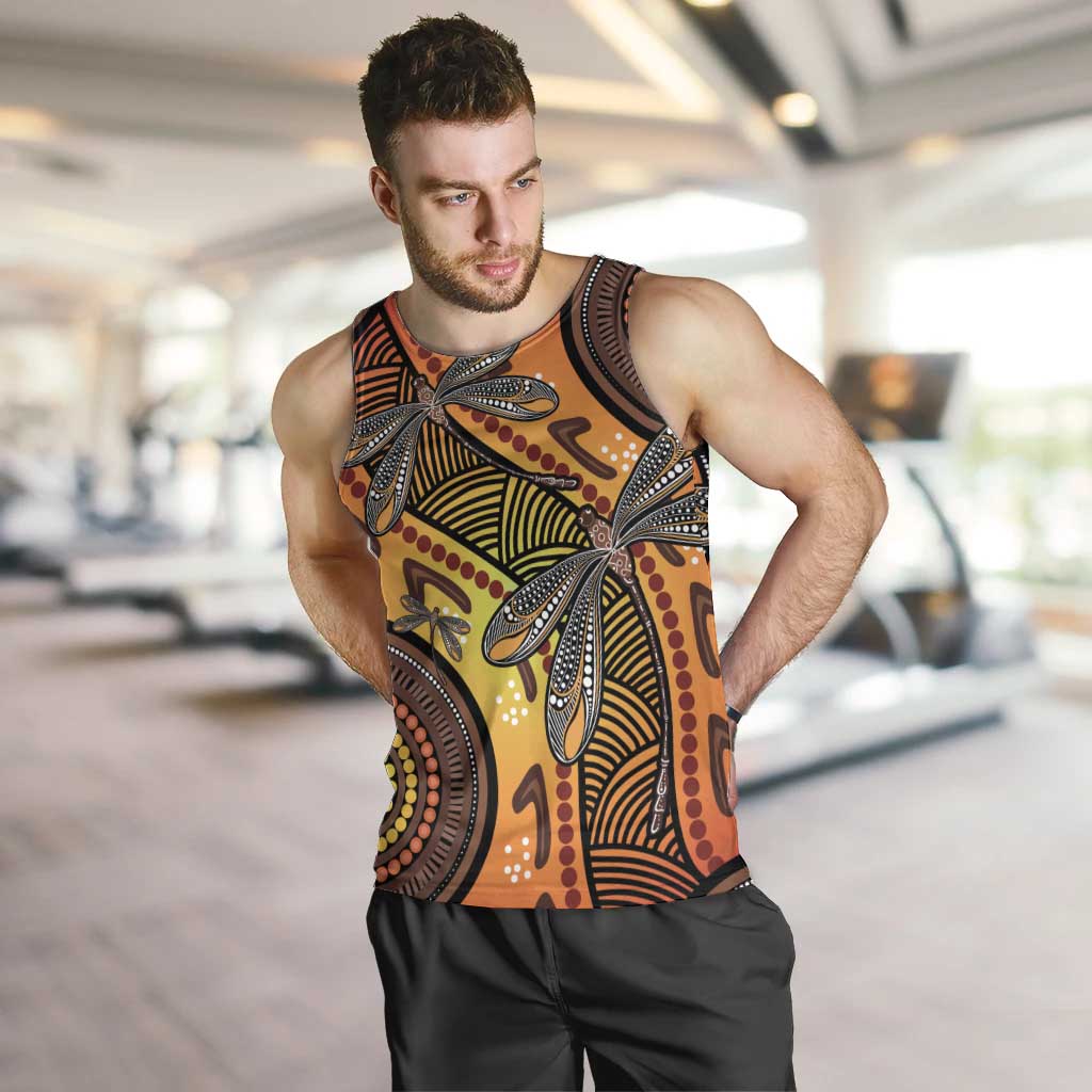 Australian Dragonfly Indigenous Art Men Tank Top
