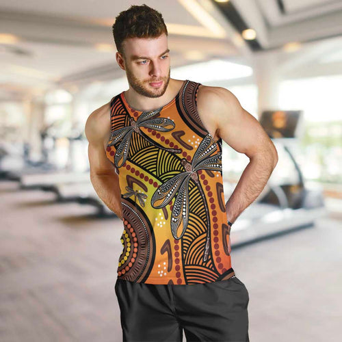 Australian Dragonfly Indigenous Art Men Tank Top