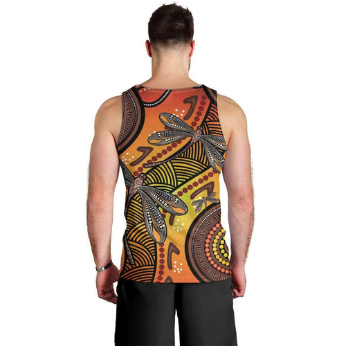Australian Dragonfly Indigenous Art Men Tank Top