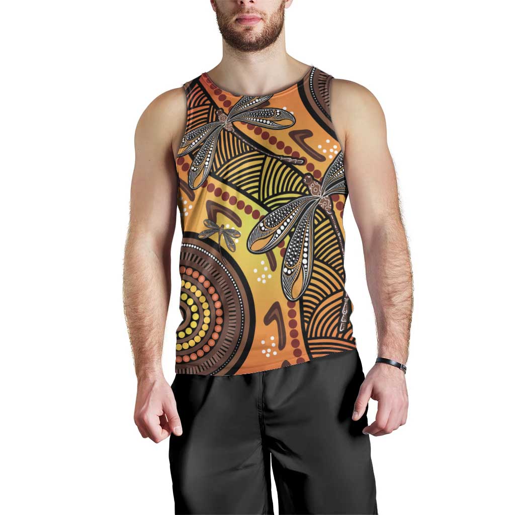 Australian Dragonfly Indigenous Art Men Tank Top