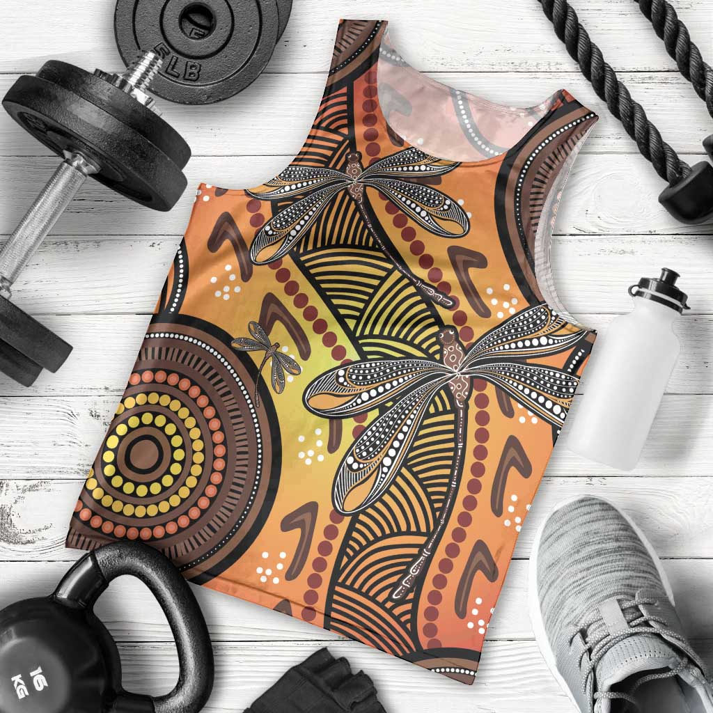 Australian Dragonfly Indigenous Art Men Tank Top