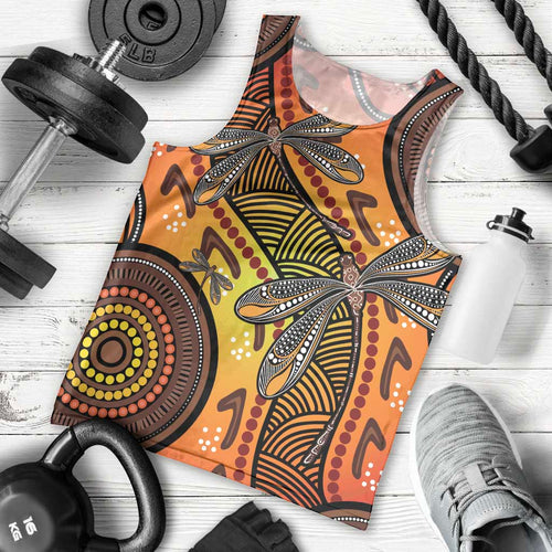 Australian Dragonfly Indigenous Art Men Tank Top