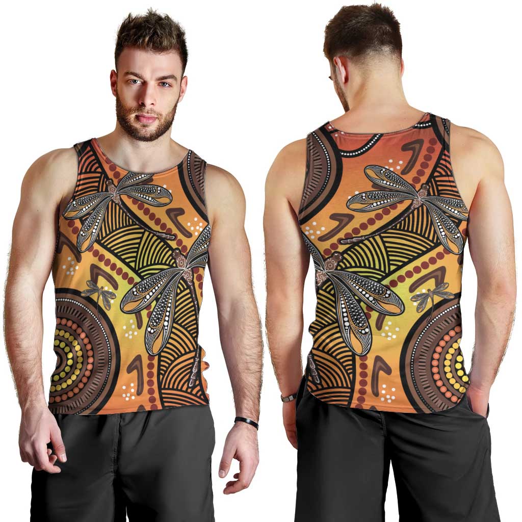 Australian Dragonfly Indigenous Art Men Tank Top