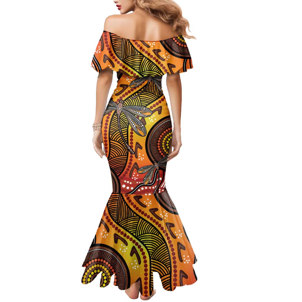 Australian Dragonfly Indigenous Art Mermaid Dress