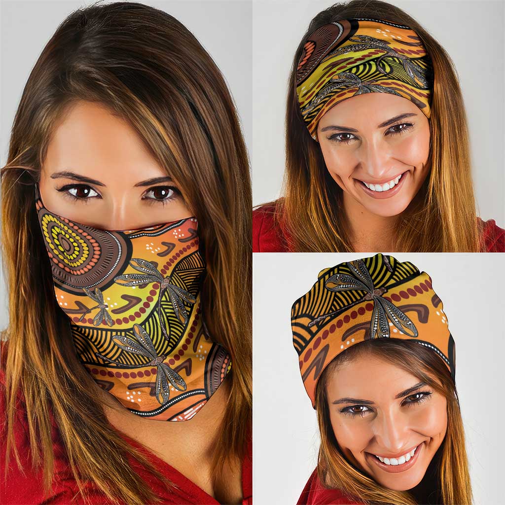 Australian Dragonfly Indigenous Art Neck Gaiter