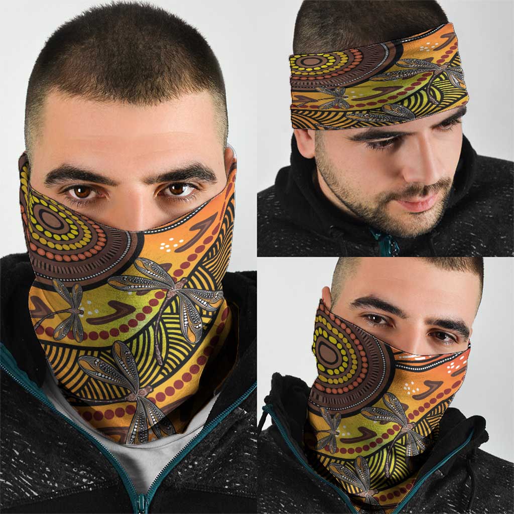 Australian Dragonfly Indigenous Art Neck Gaiter
