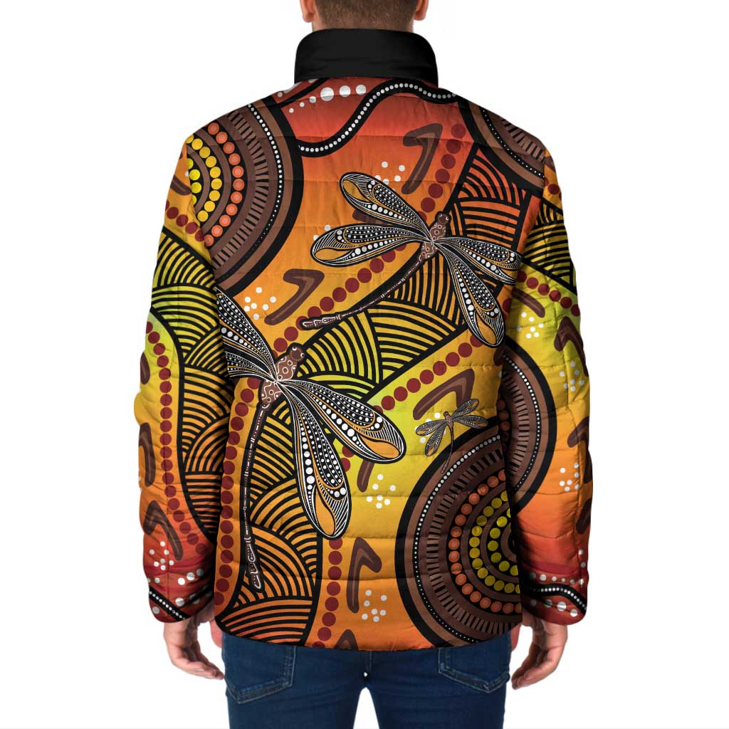 Australian Dragonfly Indigenous Art Padded Jacket