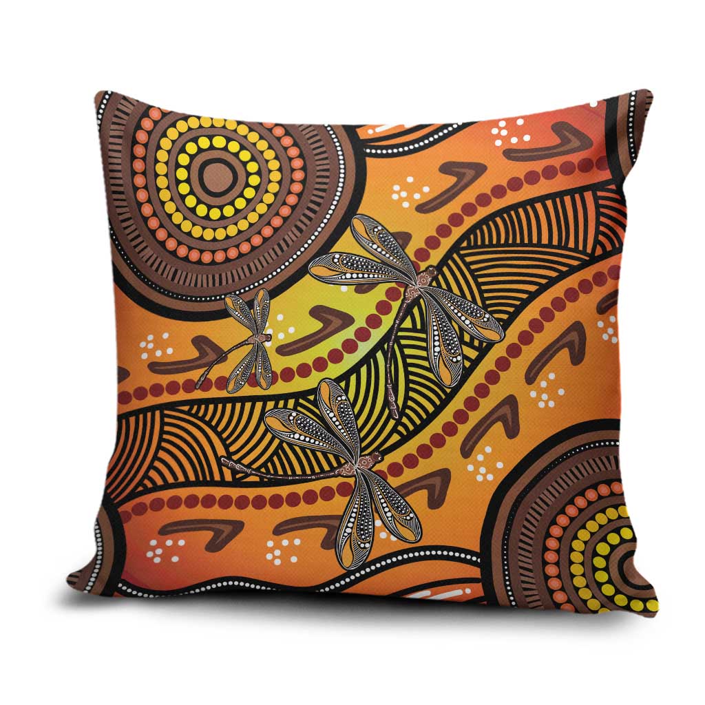 Australian Dragonfly Indigenous Art Pillow Cover