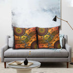 Australian Dragonfly Indigenous Art Pillow Cover