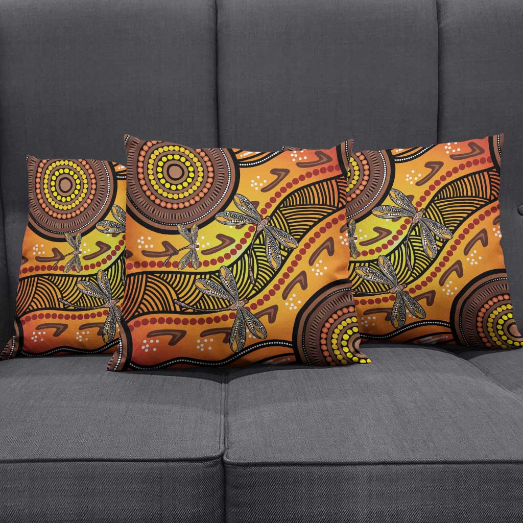 Australian Dragonfly Indigenous Art Pillow Cover