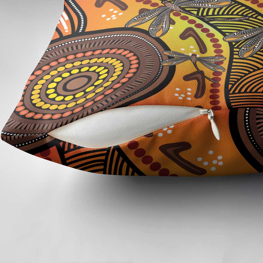 Australian Dragonfly Indigenous Art Pillow Cover