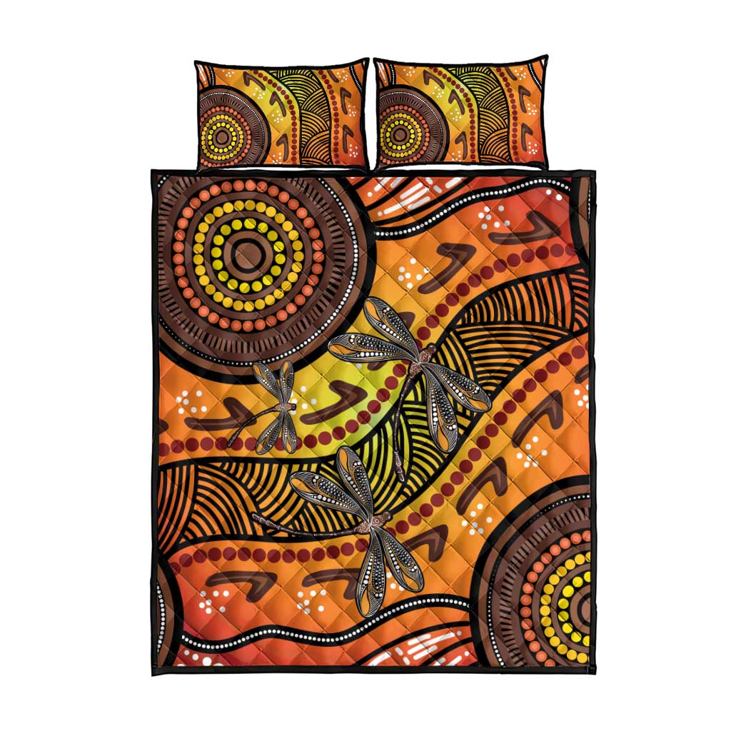 Australian Dragonfly Indigenous Art Quilt Bed Set