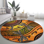 Australian Dragonfly Indigenous Art Round Carpet