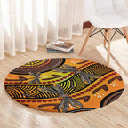 Australian Dragonfly Indigenous Art Round Carpet