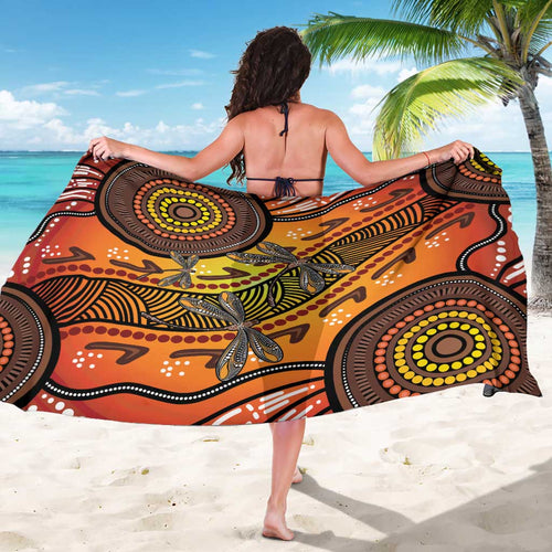 Australian Dragonfly Indigenous Art Sarong