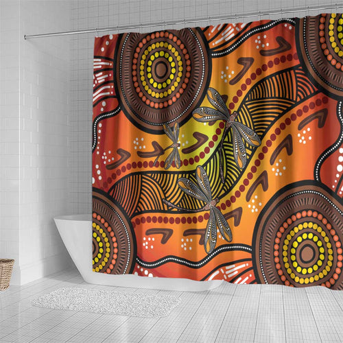 Australian Dragonfly Indigenous Art Shower Curtain