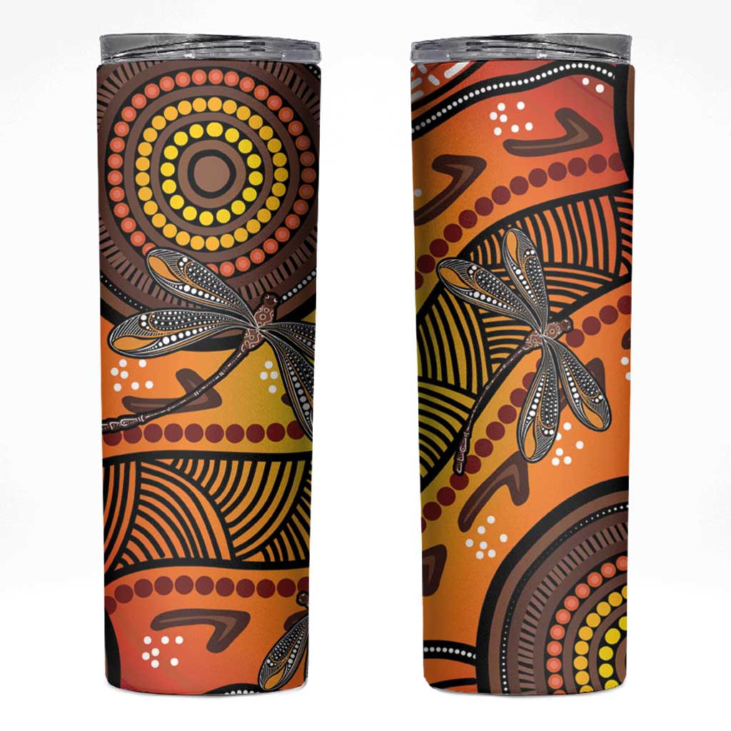 Australian Dragonfly Indigenous Art Skinny Tumbler