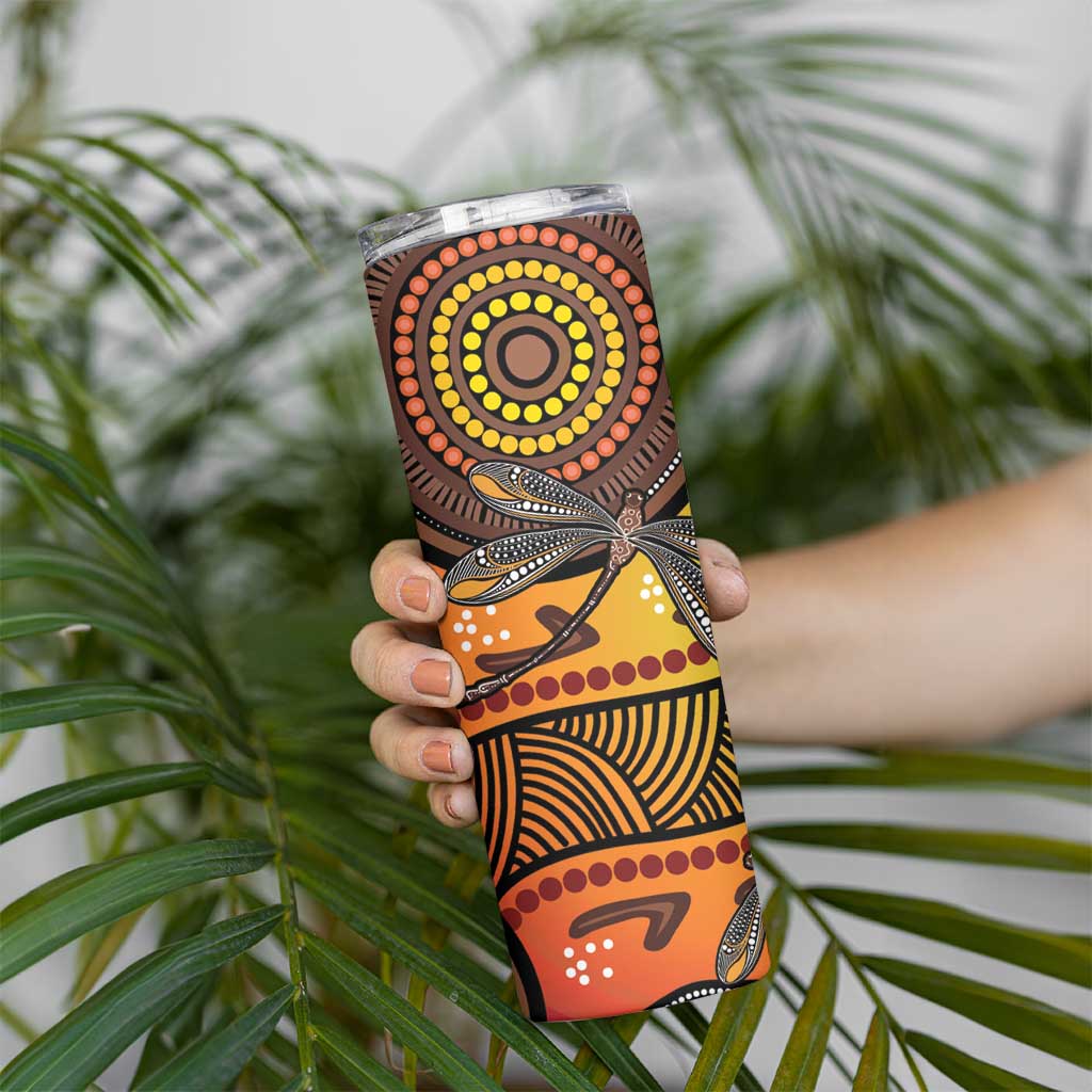Australian Dragonfly Indigenous Art Skinny Tumbler