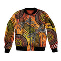 Australian Dragonfly Indigenous Art Sleeve Zip Bomber Jacket
