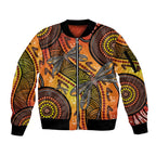Australian Dragonfly Indigenous Art Sleeve Zip Bomber Jacket