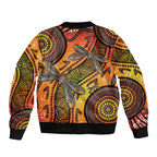 Australian Dragonfly Indigenous Art Sleeve Zip Bomber Jacket