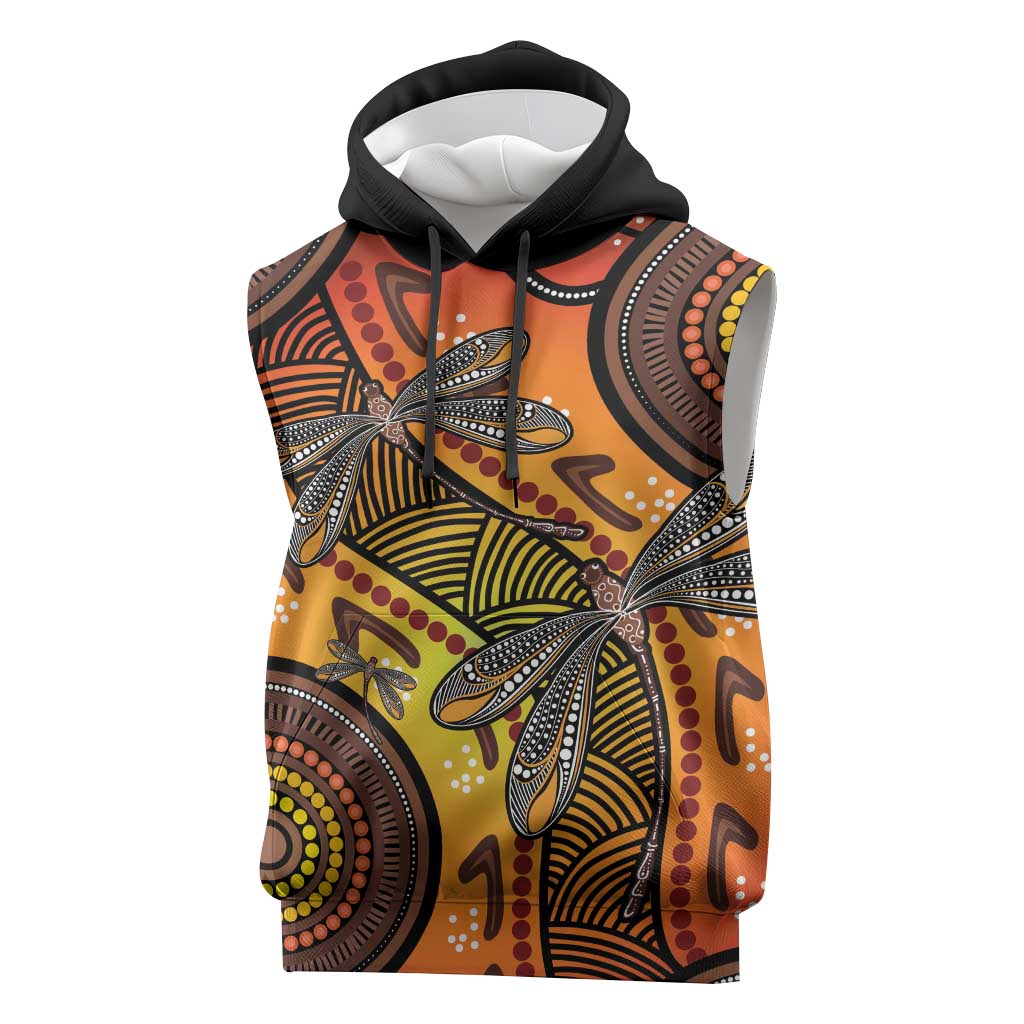 Australian Dragonfly Indigenous Art Sleeveless Hoodie