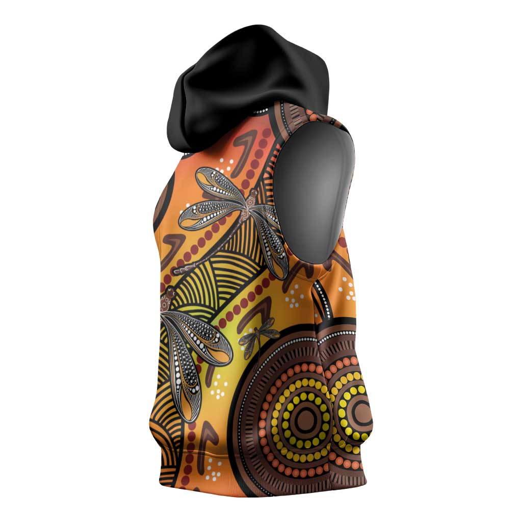 Australian Dragonfly Indigenous Art Sleeveless Hoodie