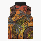 Australian Dragonfly Indigenous Art Sleeveless Puffer Jacket