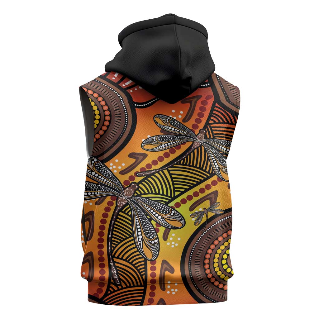 Australian Dragonfly Indigenous Art Sleeveless Zip Hoodie