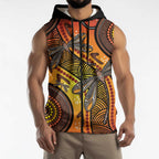 Australian Dragonfly Indigenous Art Sleeveless Zip Hoodie