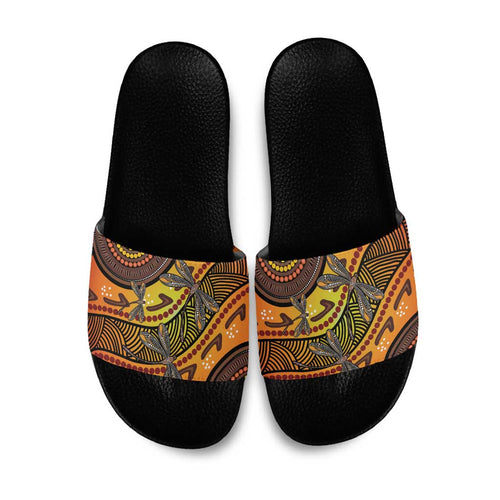 Australian Dragonfly Indigenous Art Slide Sandals