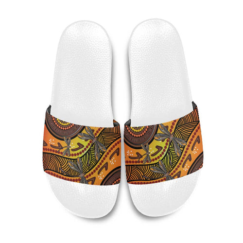 Australian Dragonfly Indigenous Art Slide Sandals